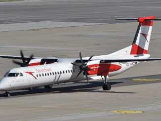 Austrian Airlines DHC-8-400 turboprop aircraft