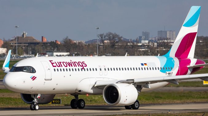 Eurowings Airbus A320neo aircraft D-AENA