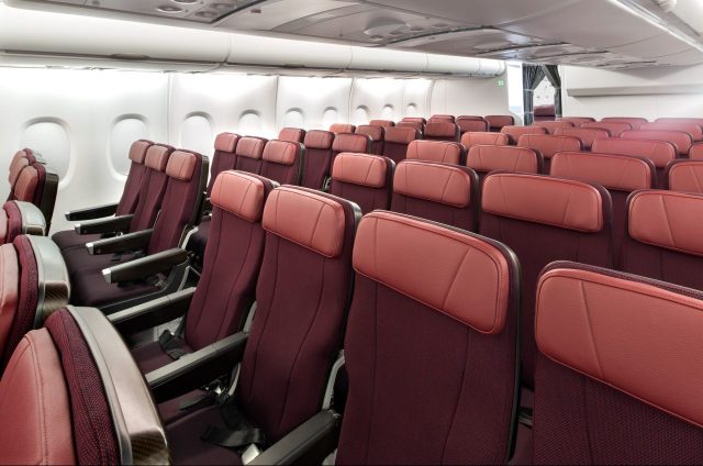 Qantas Airbus A380 cabin Economy Class