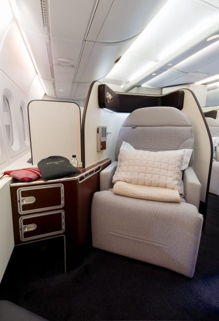 Qantas Airbus A380 cabin First Class